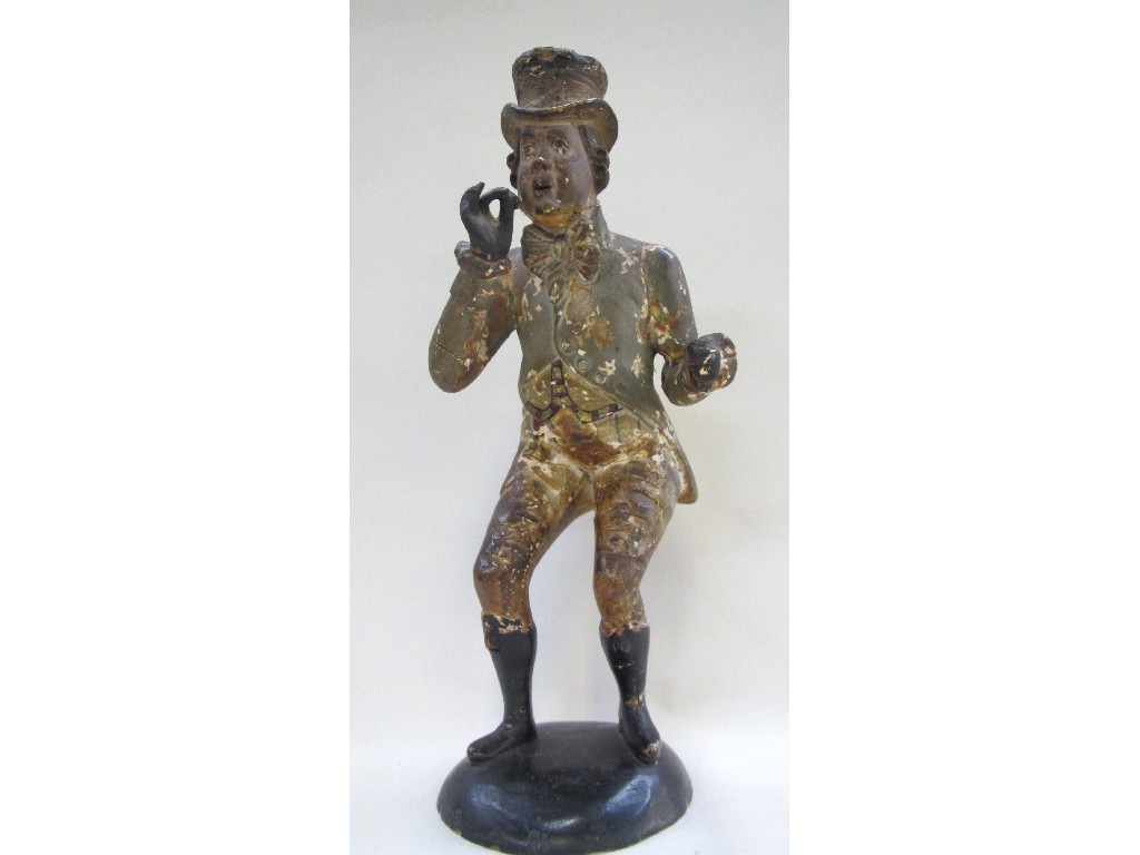 Appraisal: Early th century painted plaster figure of a man taking