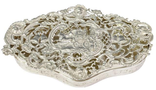 Appraisal: English sterling silver bridal potpourri box William Comyns Sons c