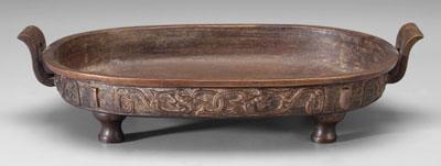 Appraisal: Chinese bronze basin p an archaic style with four feet