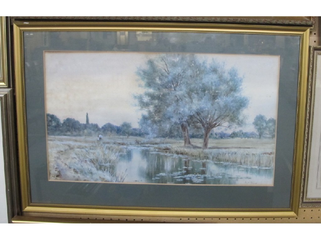 Appraisal: ROBERT WINCHESTER FRASER Watercolour meadow scene with figures signed