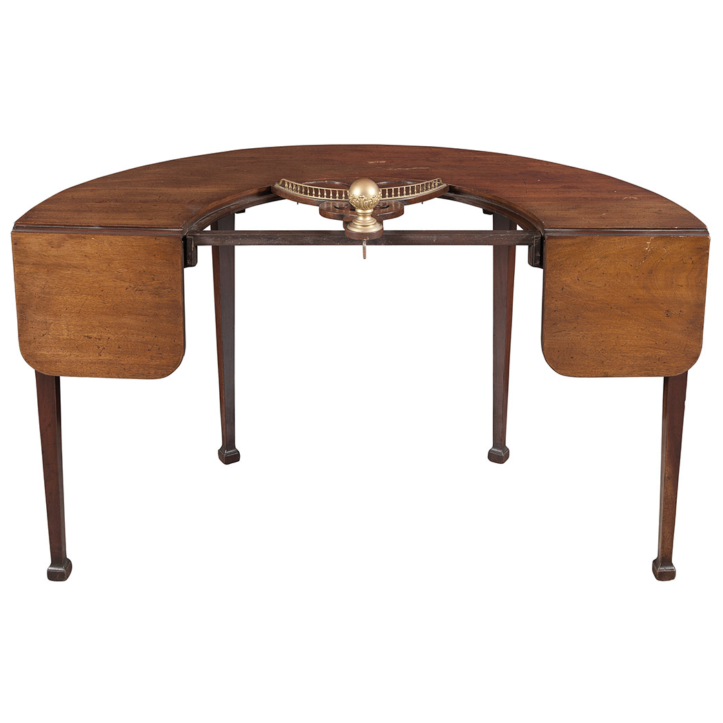 Appraisal: George III Brass Mounted Mahogany Wine Table The semicircular top