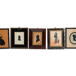 Appraisal: A Collection of Five Silhouettes th th Century Largest example