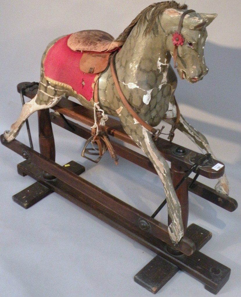 Appraisal: A late Victorian painted rocking horse of small proportion in