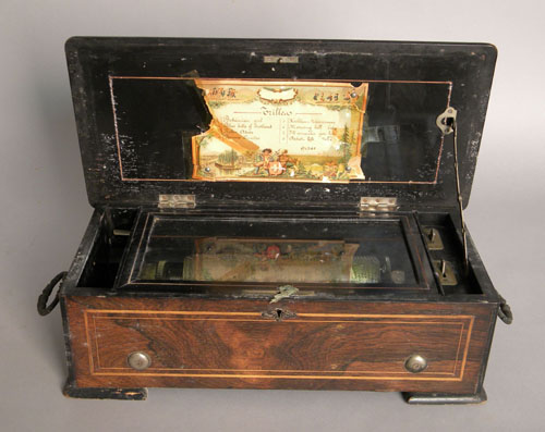 Appraisal: Swiss cylinder music box late th c h w