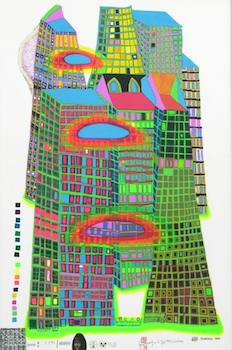 Appraisal: Friedensreich Hundertwasser Austrian - Good Morning City Silkscreen in ten