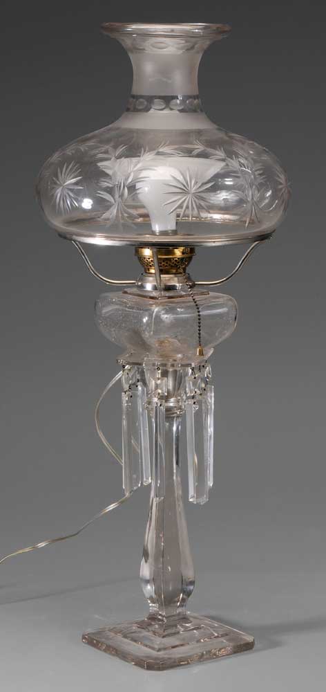 Appraisal: Astral Lamp American late th century fine cut glass globe