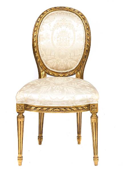 Appraisal: A set of four Louis XVI style side chairs height