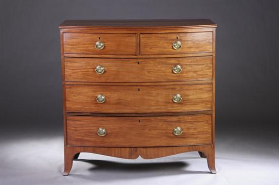 Appraisal: GEORGE III SATINWOOD BOWFRONTED CHEST OF DRAWERS late th century