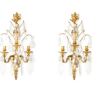 Appraisal: A Pair of Louis XVI Style Gilt Bronze and Cut