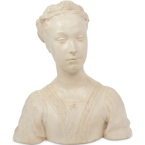 Appraisal: An Italian Painted Plaster Bust th Century Height x width