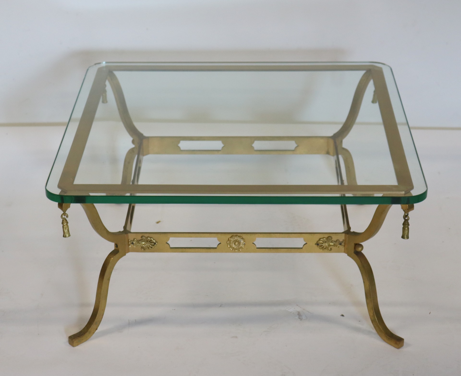 Appraisal: VINTAGE BAGUES QUALITY GILT BRONZE COFFEE TABLE The best of