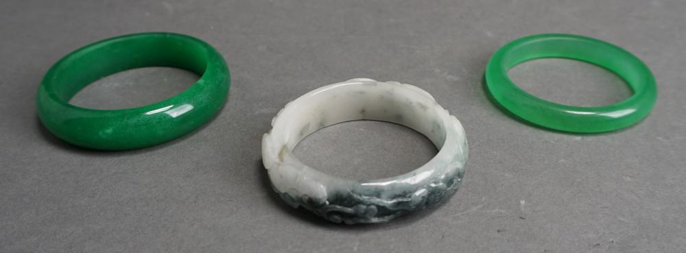 Appraisal: Three Chinese Jade Bangles