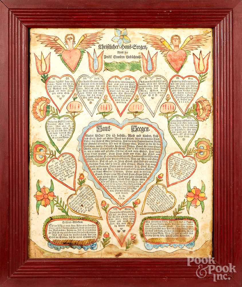 Appraisal: Georg Frederich Speyer fraktur house blessing Georg Frederich Speyer Southeastern