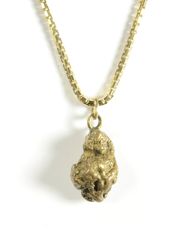 Appraisal: GOLD NUGGET PENDANT NECKLACE the yellow gold nugget pendant is