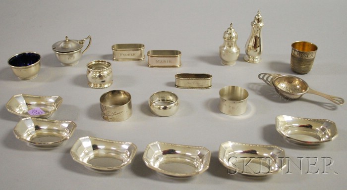 Appraisal: Approximately Nineteen Miscellaneous Sterling and Silver Plated Small Tablewares including