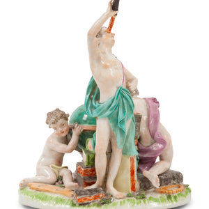 Appraisal: A Meissen Porcelain Figural Group depicting a scene of astronomy