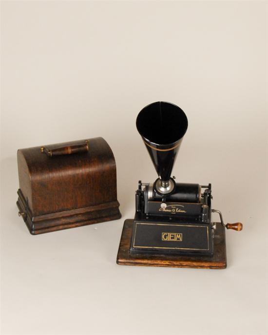 Appraisal: An Edison Little GEM -Minute Machine Phonograph with one cylinder