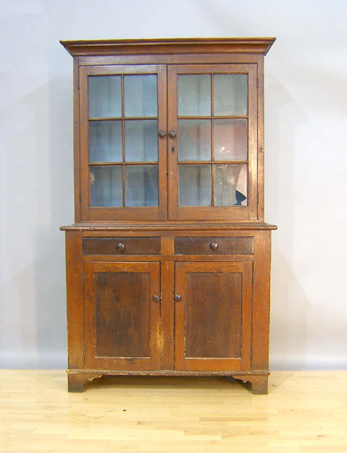 Appraisal: Pine -part Dutch cupboard th c h w