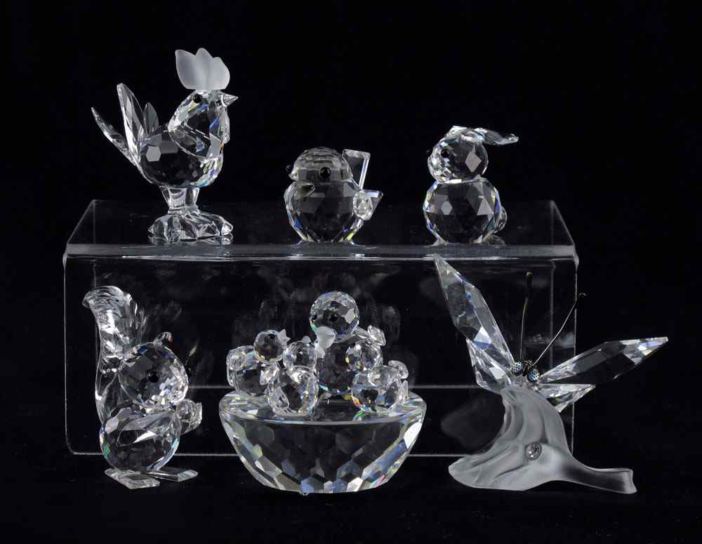 Appraisal: SWAROVSKI CRYSTAL FIGURINES To include MINI ROOSTER Gabriele Stamey designer