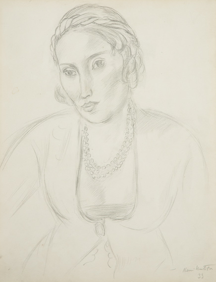 Appraisal: Henri Matisse French - Portrait de Femme a la Robe