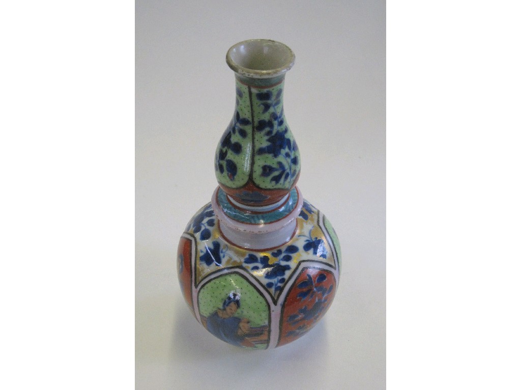 Appraisal: Japanese double gourd vase with decoration of figures and flowers