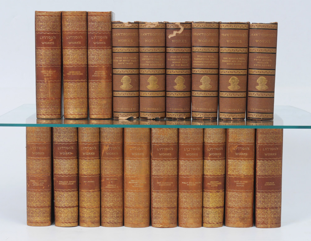 Appraisal: COLLECTION OF HAWTHORNE'S AND LYTTON'S WORKS Collection of antiquarian books