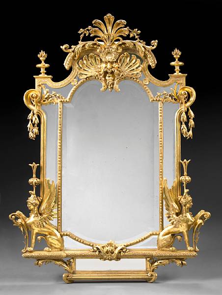 Appraisal: A Napoleon III giltwood pier mirror third quarter th century