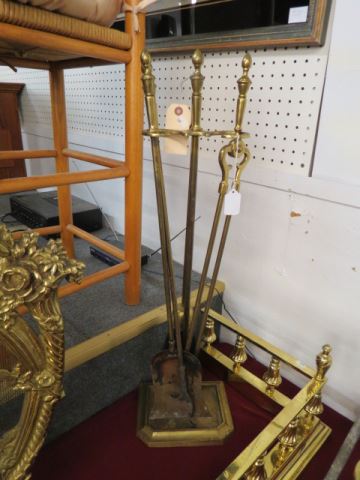 Appraisal: Brass Fireplace Tool Set