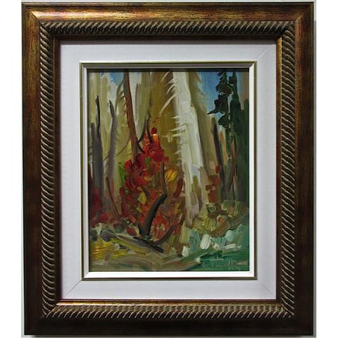 Appraisal: LOUIS TREMBLAY CANADIAN - UNTITLED AUTUMN FOREST OIL ON MASONITE