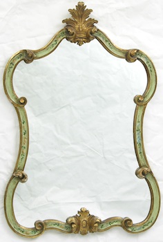 Appraisal: A Painted Rococo Style Mirror ca th Century This attractive