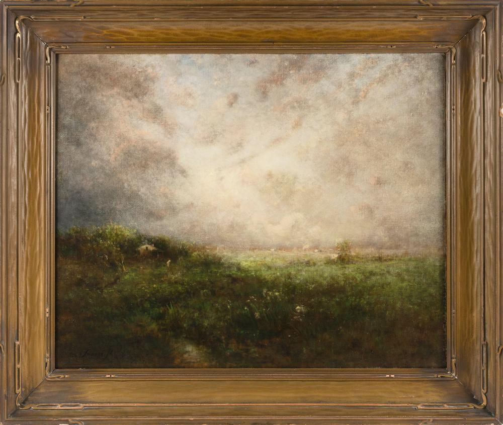 Appraisal: GEORGE INNESS JR NEW YORK FLORIDA FRANCE - MEADOW LANDSCAPE