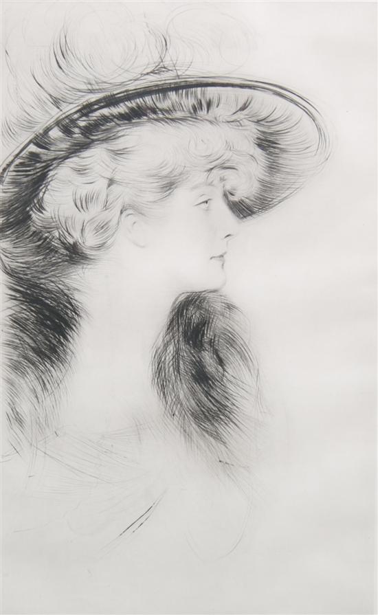 Appraisal: Attributed to Paul Cesar Helleu French - Portrait of Woman