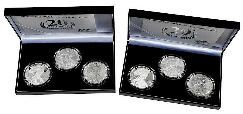 Appraisal: Two American Silver Eagle th Anniversary Sets Pair of American