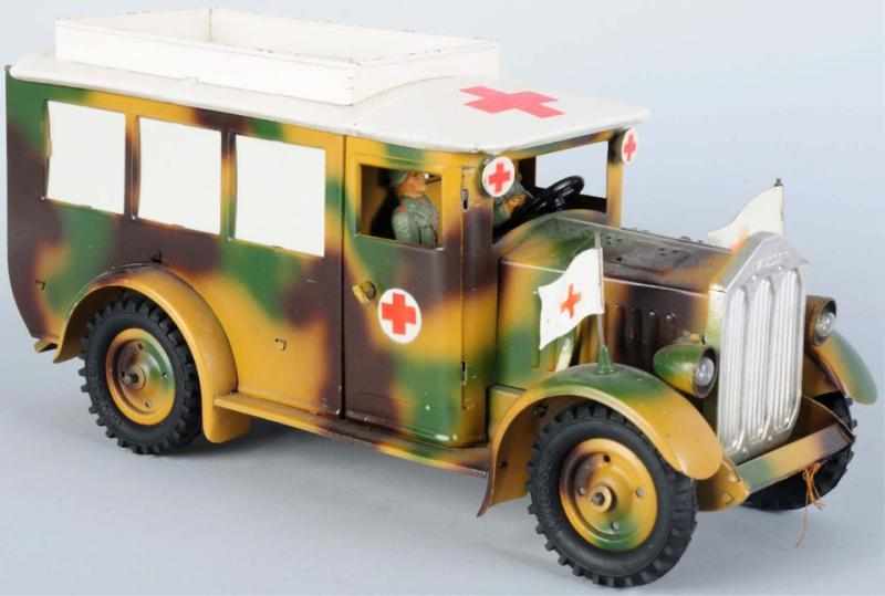 Appraisal: Hausser Clockwork Ambulance Clockwork is working Electric headlights One door