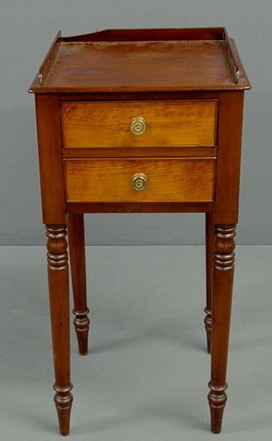 Appraisal: Sheraton maple and cherry one-drawer stand c h x w