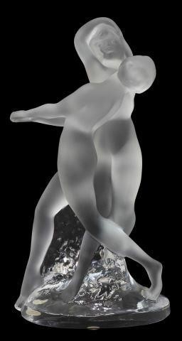 Appraisal: French Lalique art glass figure group Deux Danseuses Two Dancers