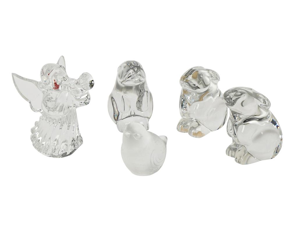 Appraisal: COLLECTION OF BACCARAT CRYSTAL FIGURESeach marked comprising three rabbits i