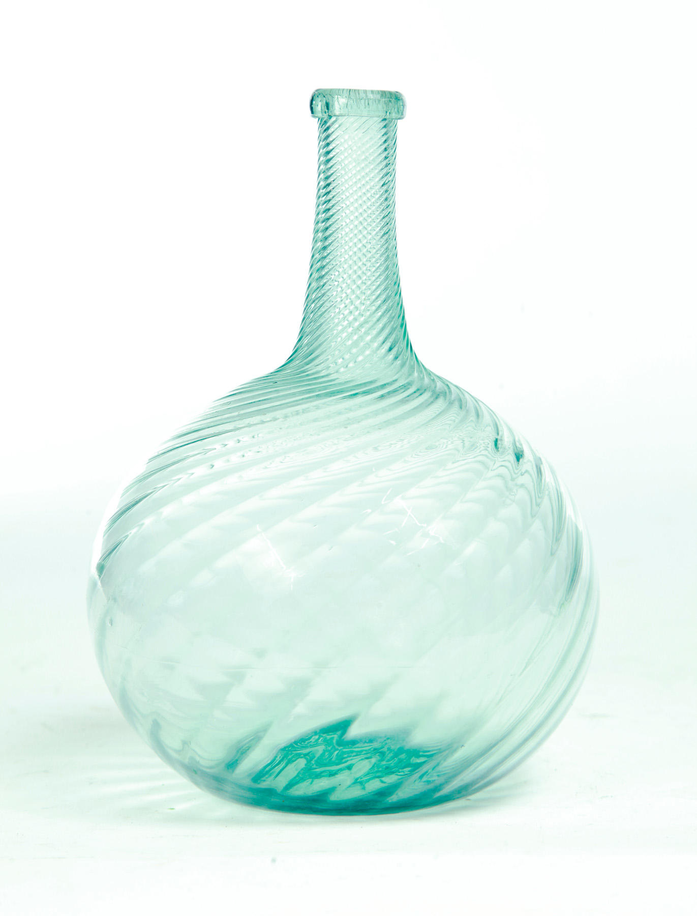 Appraisal: ZANESVILLE OHIO BLOWN GLASS BOTTLE Second quarter- th century Aqua