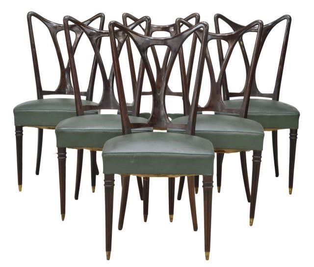 Appraisal: lot of Italian mid-century modern mahogany dining chairs in the