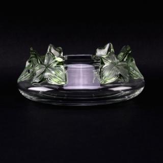 Appraisal: Lalique France Lierre Crystal Vase with Mock Green Tinted Leaves