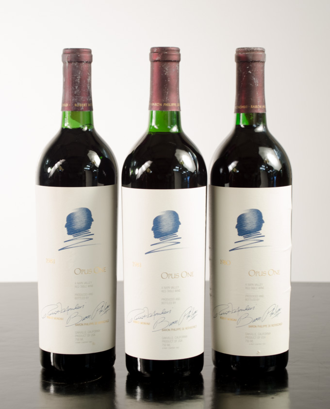 Appraisal: THREE BOTTLES OF VINTAGE OPUS ONE WINE a California Proprietary