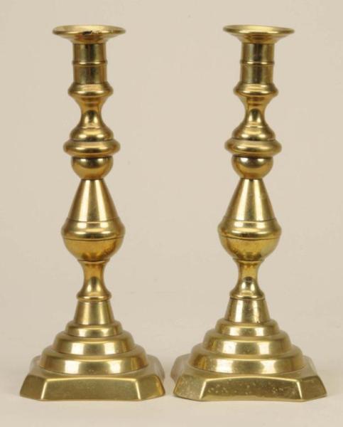 Appraisal: Lot of English Candlesticks Description th Century Restored on bottom