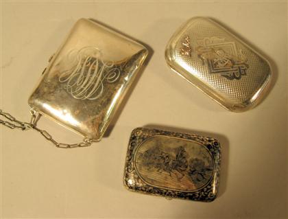 Appraisal: Three Continental silver cases late th early th century Comprising