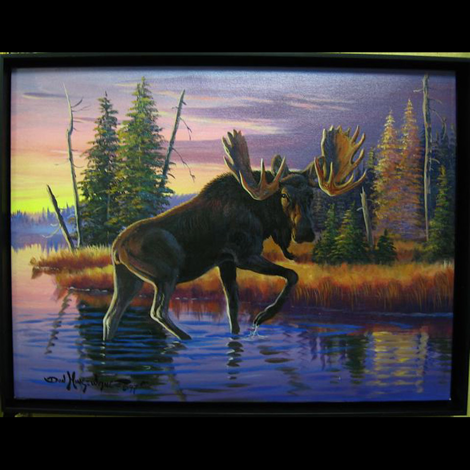 Appraisal: DON NINGEWANCE - WAYNE TRUDEAU - CANADIAN MOOSE AT DUSK