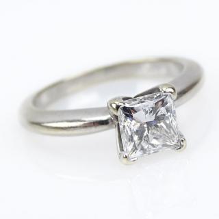 Appraisal: GIA Certified Carat Princess Cut Diamond and Karat White Gold