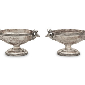 Appraisal: A Pair of Tiffany and Co Silver Open Salts Early