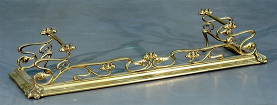 Appraisal: Art Nouveau brass fire fender first quarter th century nouveau