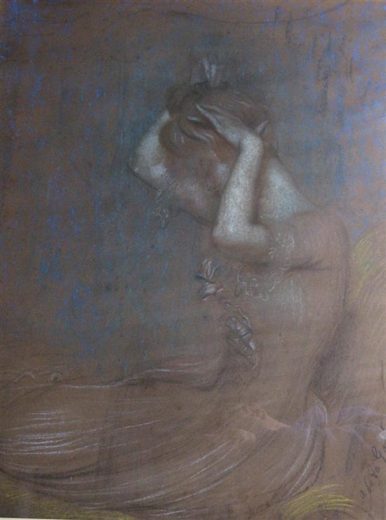 Appraisal: ANTONIO DE LA GANDARA - pastel seated female figure signed