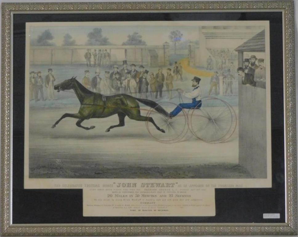 Appraisal: CURRIER AND IVES COLORED LITHOGRAPH TITLED THECelebrated Trotting Horse John