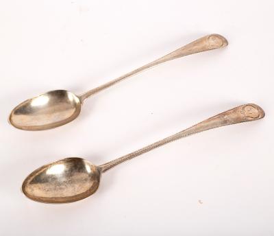 Appraisal: Two Irish silver basting spoons John Pittar Dublin and with